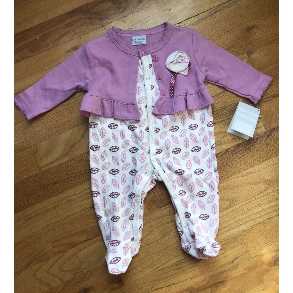 🆕Rock A Bye Baby Boutique 0-3M One Piece Footie